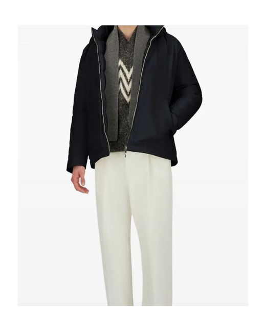 Herno Blue Hooded Zip-Up Jacket for men