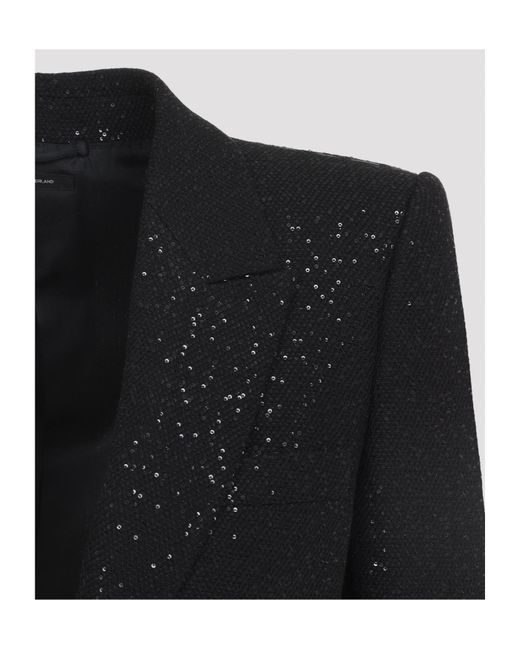 Tom Ford Black Sequined Single Breasted Jacket