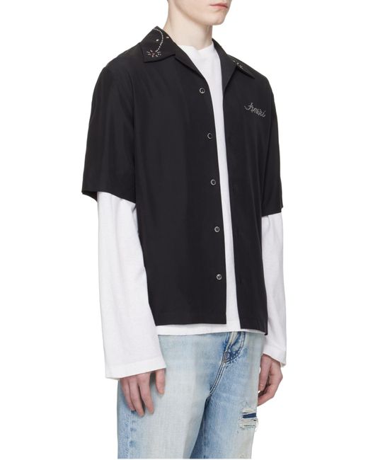 Amiri Black Stud Camp' Shirt for men