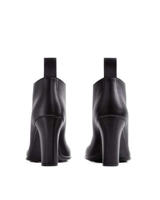 Bottega Veneta Black Square Toe Ankle Boots