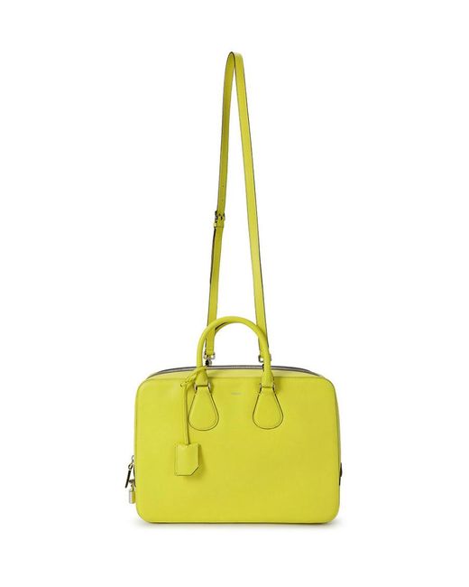 Bally Yellow Logo Details Handbag