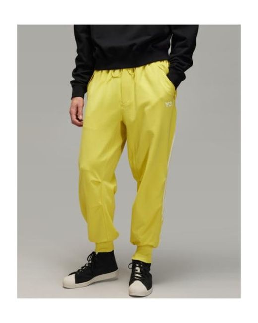 Y-3 Yellow 3-Stripes Cuffed Track Pants for men