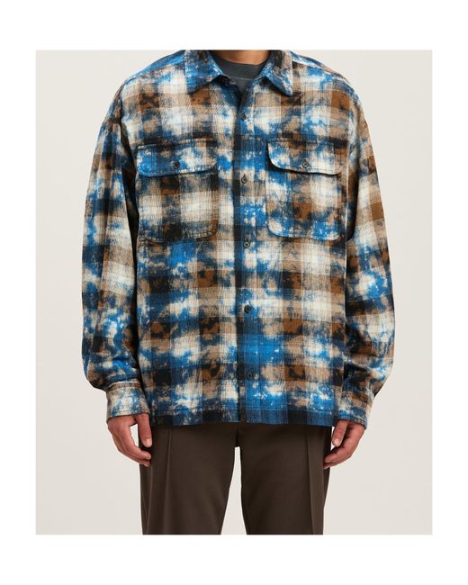 Palm Angels Green Checked Long-Sleeved Shirt for men