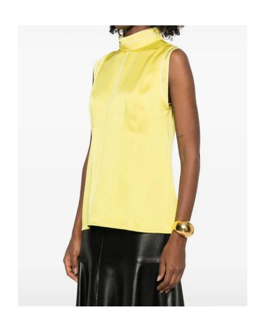 Jil Sander Yellow Stand-Up Collar Vest