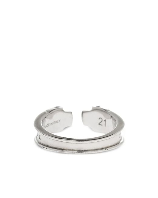 McQueen White Skull Embellished Ring for men