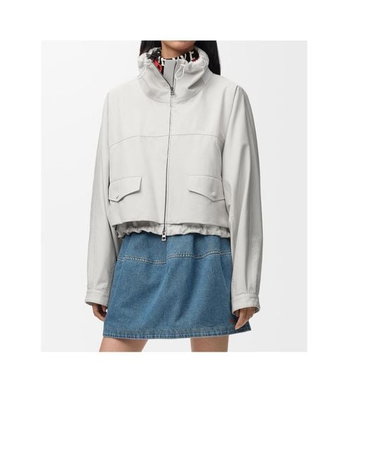 Loewe White Layered Drawstring-Hem Jacket