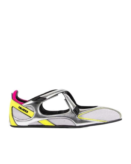 The Attico Green Floor 01 Holographic Ballet Flats