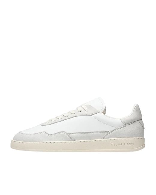 Filling Pieces White Lace-Up Sneakers for men