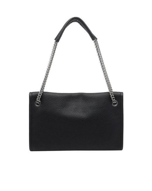 Orciani Black Flap Shoulder Bag