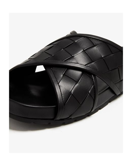 Bottega Veneta Black Cross-Over Sandals for men