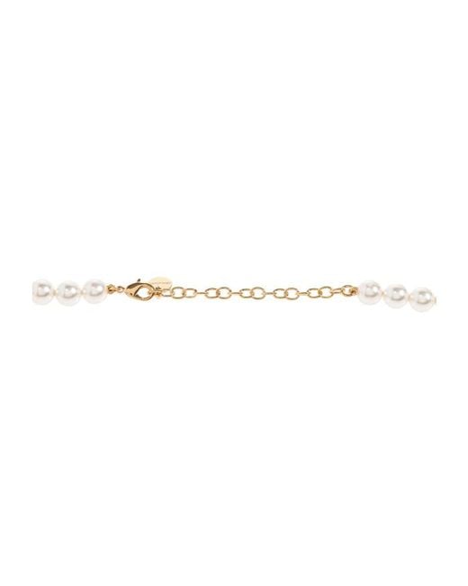 Ferragamo White Ferragamo Gancini Pendant Embellished Necklace