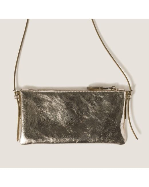 Miu Miu Metallic Logo-Lettering Clutch Bag
