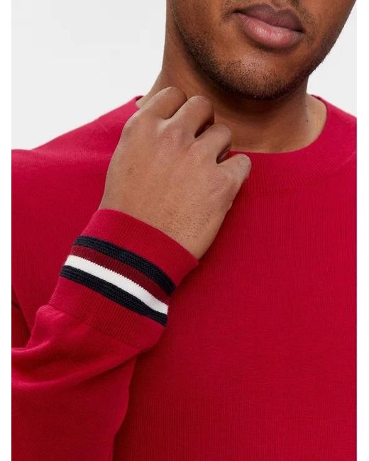 Tommy Hilfiger Red Long-Sleeved Sweater for men