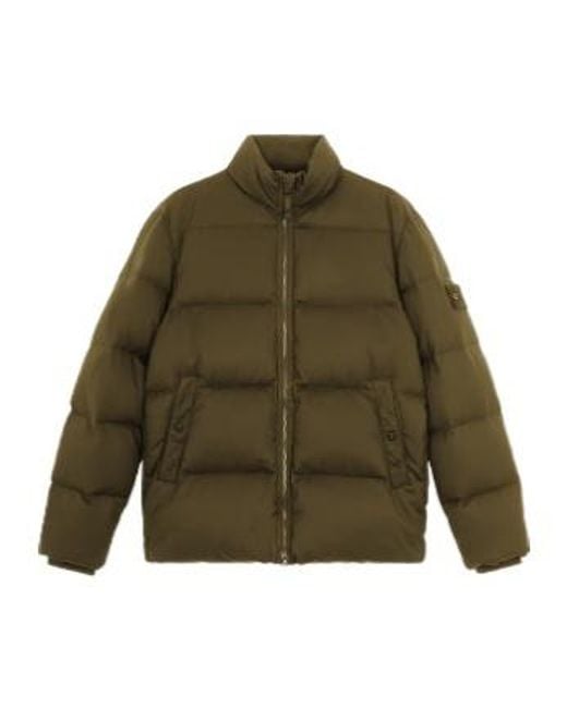 Stone Island Green Logo Patch Zipped Padded Jacket for men
