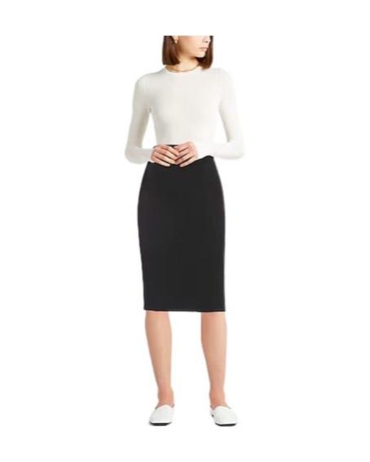 Max Mara Black Solid High-Waist Skirt
