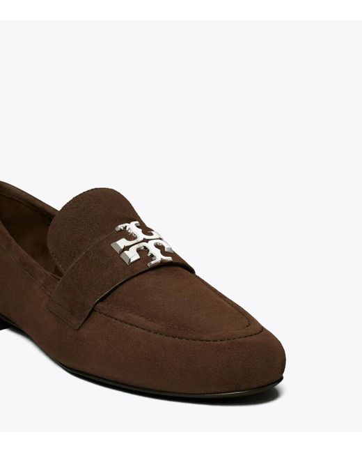 Tory Burch Brown Eleanor Logo Plaque Loafers