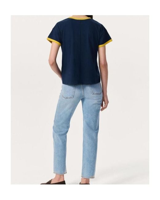 Rag & Bone Blue Montauk Boxy Ringer Tee
