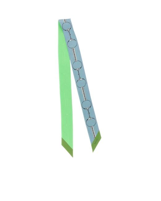 Gucci Blue Horsebit Print Neck-Tie