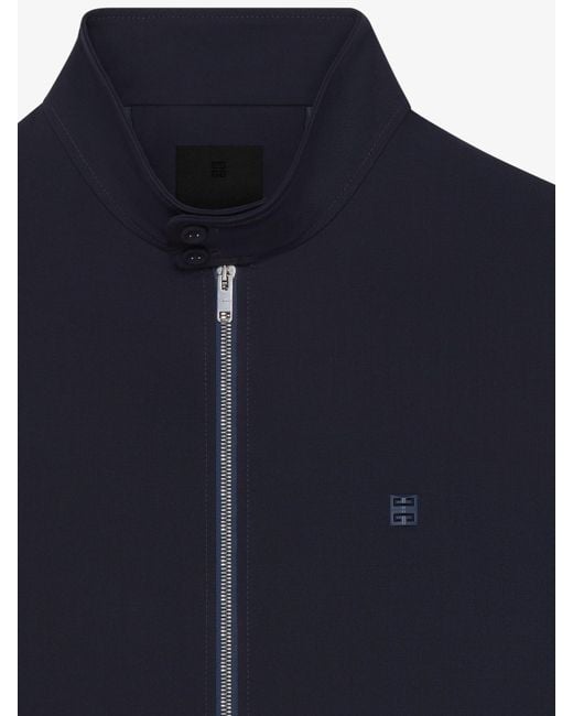 Givenchy Blue Stand Up Collar Zipped Jacket for men
