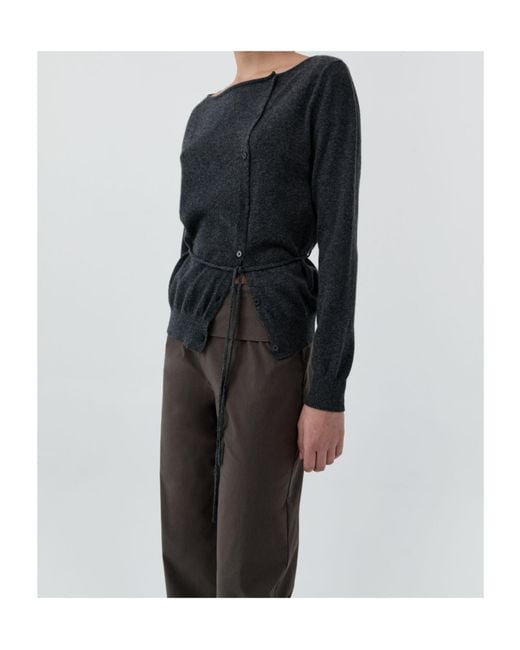 St. Agni Black Long-Sleeved Knitted Cardigan