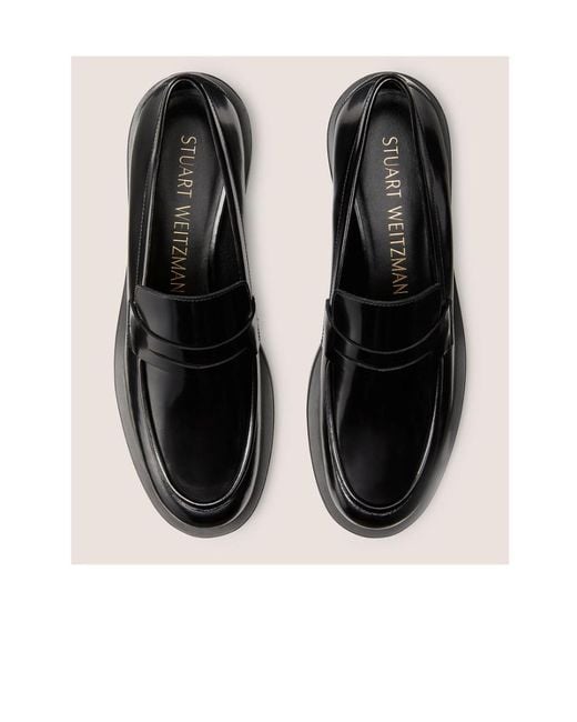 Stuart Weitzman Black Palmer Slip-On Loafers