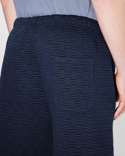 KENZO Blue Weave Logo Embroidered Bermuada Shorts for men
