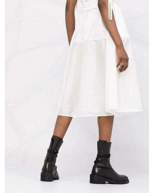 Moncler Gray Drawstring Flared Dress