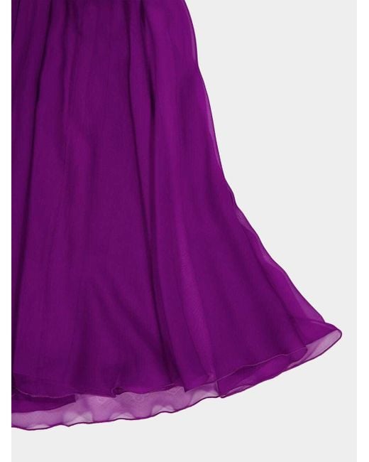 Dolce & Gabbana Purple Draped Chiffon Mini Dress
