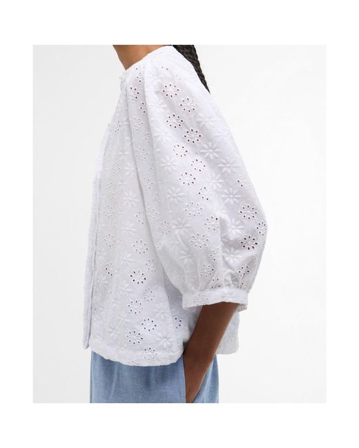 Barbour White Button-Front Blouse