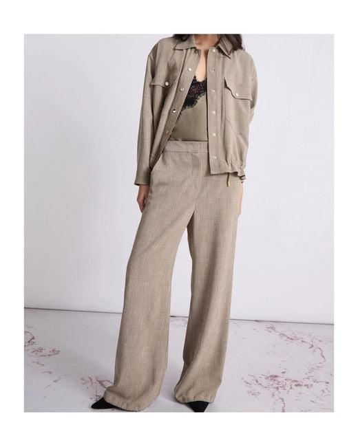 Marella Gray Wide-Leg Trousers