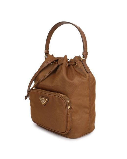 Prada Brown Duet Re-Nylon Bucket Bag