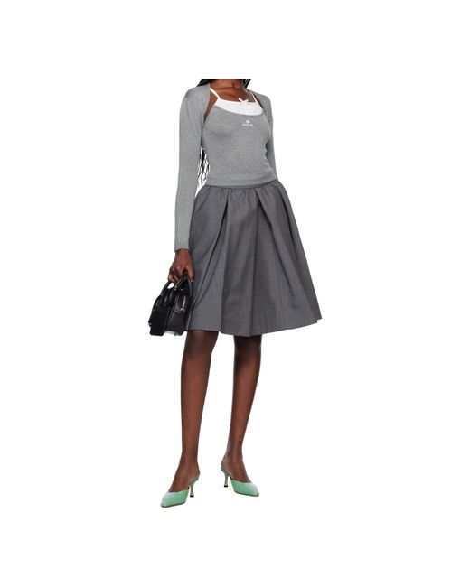 ShuShu/Tong Gray Patchwork Knit Sling Tank Top
