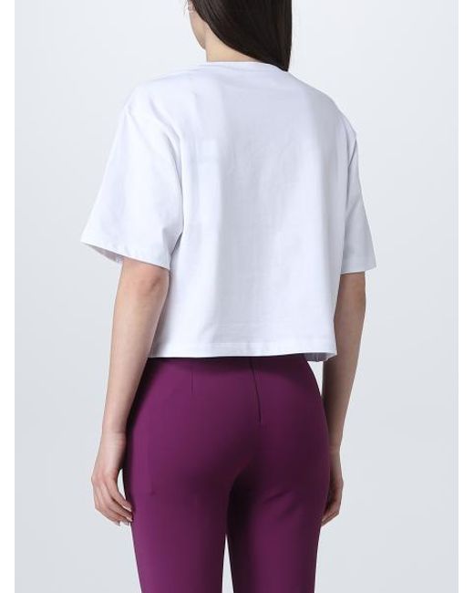 Sportmax Purple Crochet-Embroidered Cropped T-Shirt