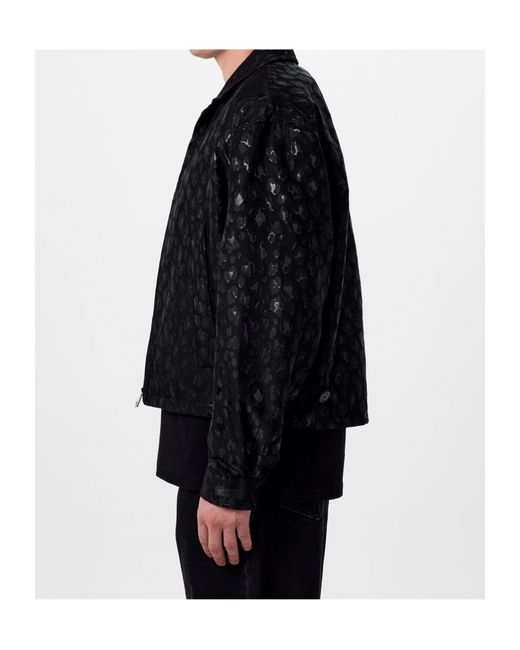 Versace Black Leopard Print Casual Jacket for men