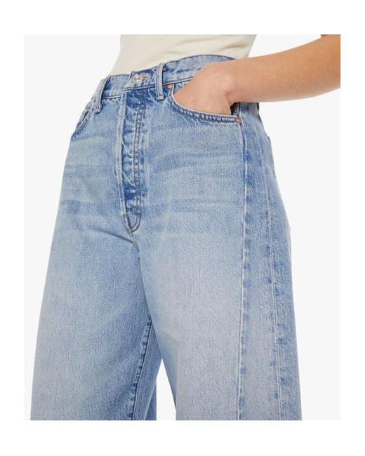 Mother Blue Panelled Cotton Jeans