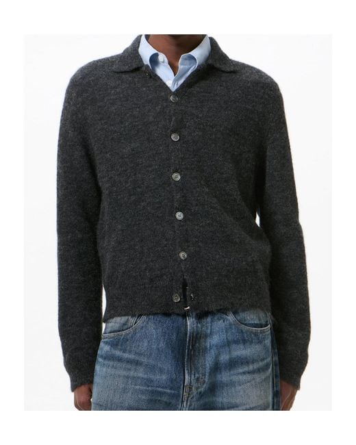 Our Legacy Black Buttoned Polo Cardigan for men