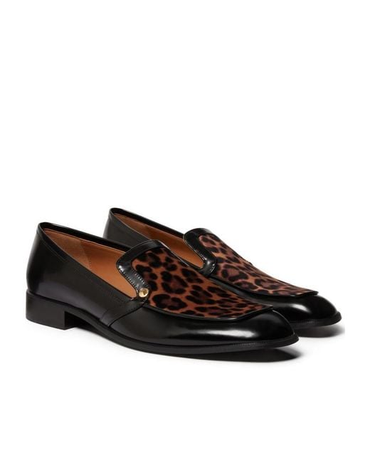 Stella McCartney Black Leopard-Print Loafers