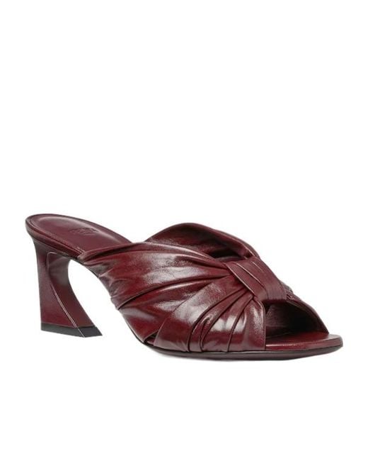 Fendi Brown Arco Bow Embellished Sandals