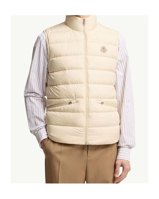 Moncler Natural Lechtal Zip-Up Padded Gilet for men