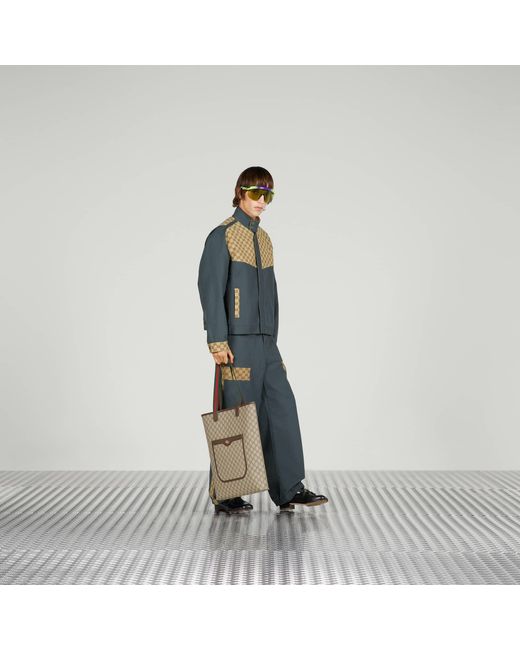 Gucci Gray Panel-Detailed Straight Leg Trousers for men