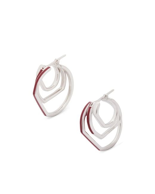 Loewe White Stacked Hoop Earrings