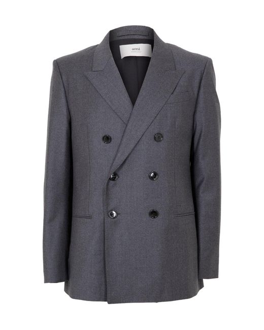AMI Blue Button Blazer for men