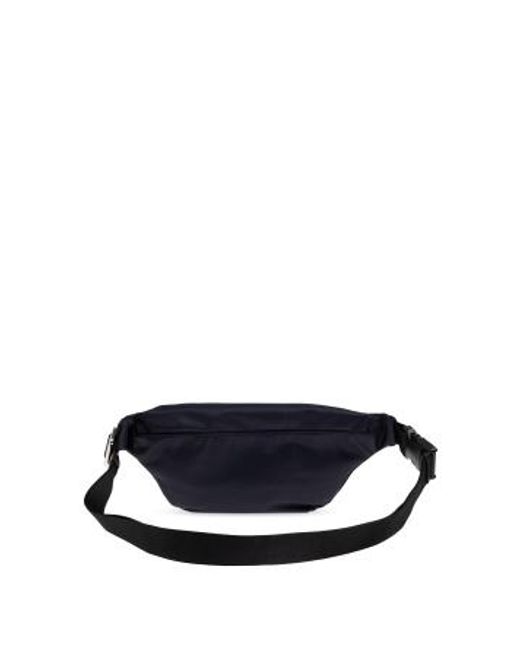 Iceberg Blue Quilted Zip Belt Messenger Bag for men