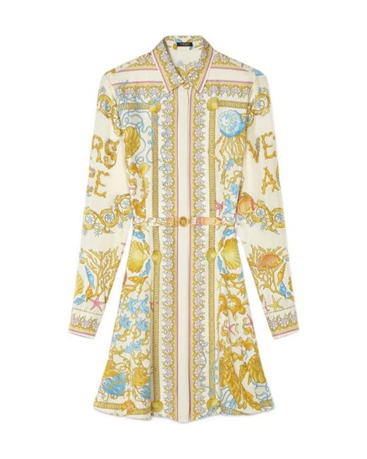 Versace Metallic Dress With "Underwater Barocco" Print