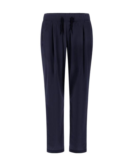 Herno Blue Straight-Leg Drawstring Trousers