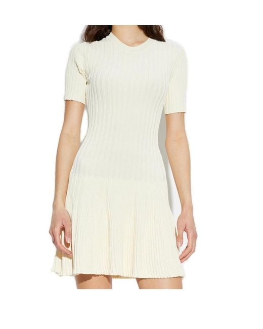 AMI White Ami Knitted Mini Dress