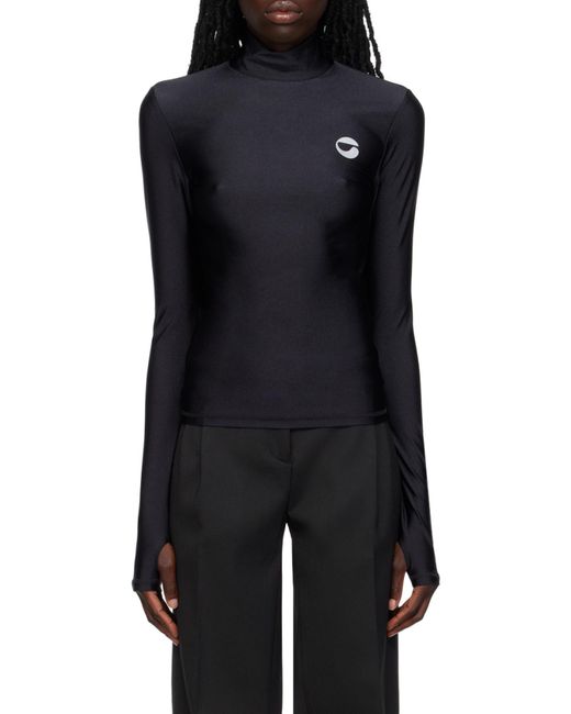 Coperni Black Logo Printed Collar Top