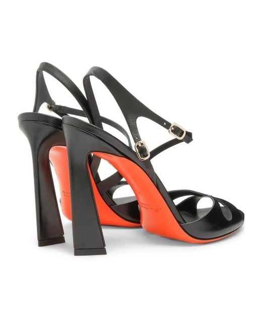 Santoni Black High-Heel Mona Sandals
