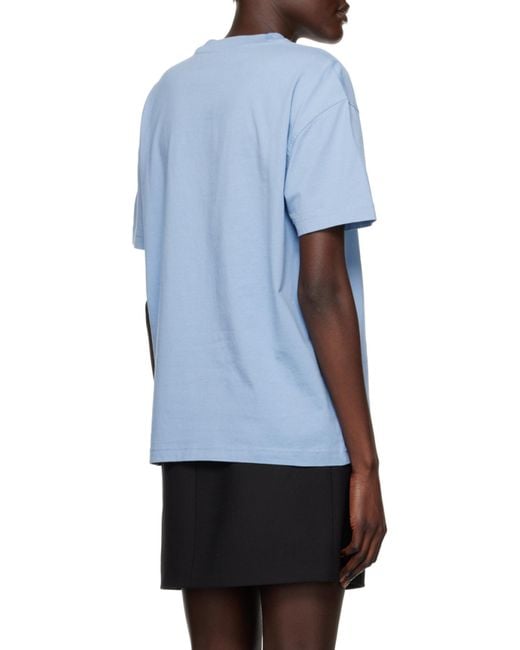 Off-White c/o Virgil Abloh Blue Logo Print T-Shirt