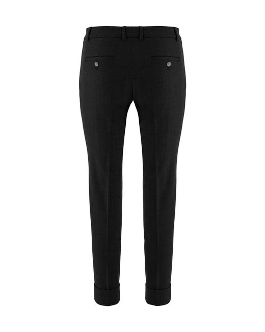Ql2 Black Casual Trousers With Belt Loops